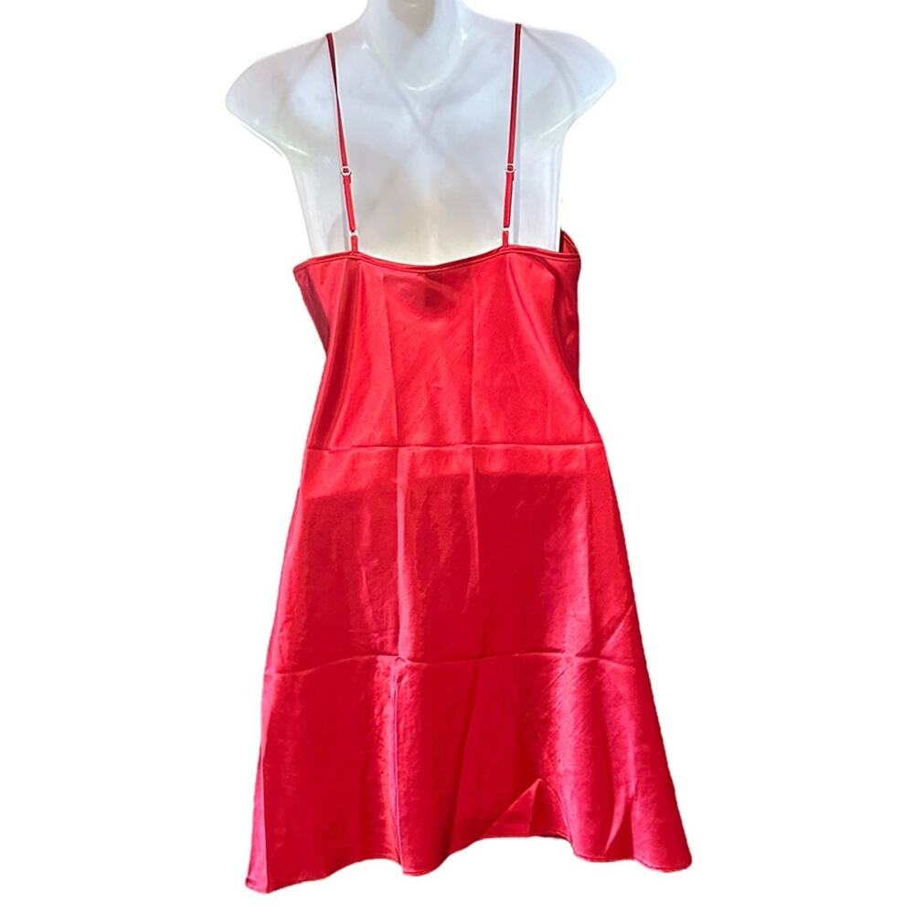 Ambrielle Womens Medium Red Satin Negligée 2 Piece Set Gown & Robe - Picture 3 of 13